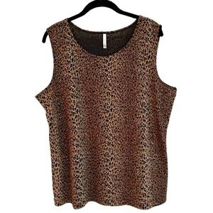 WHITE STAG, NWOT, WOMENS, ANIMAL PRINT TANK TOP. SIZE XL